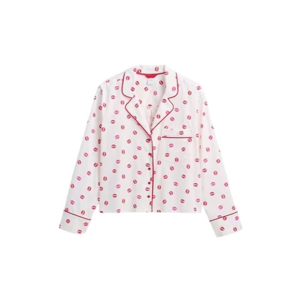 Gap x Summer Fridays Relaxed Poplin Kiss PJ Shirt in Ivory Beige Frost